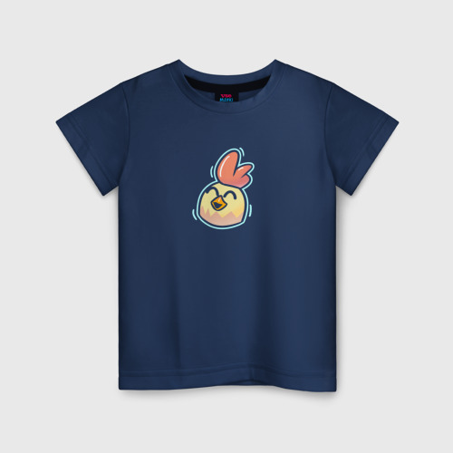 Детская футболка из хлопка с принтом Chicken Gun - Funny Chicken, вид спереди №1