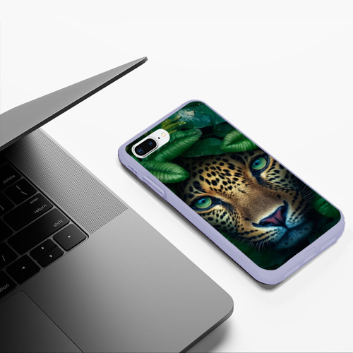 Чехол для iPhone 7Plus/8 Plus матовый с принтом Леопард  в  кустах, фото #5