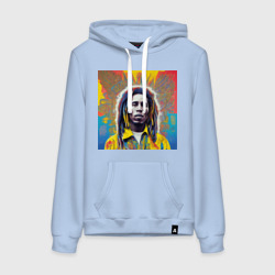 Женская толстовка хлопок Bob Marley blue-yellow graffity Art