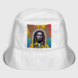 Мужская панама хлопок Bob Marley blue-yellow graffity Art