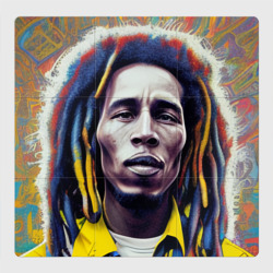 Магнитный плакат 3Х3 Bob Marley blue-yellow graffity Art