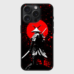 Чехол силиконовый для Apple iPhone 15 Pro матовый Призрак Цусимы - самурай