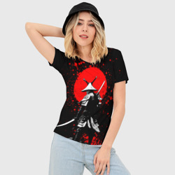 Женская футболка 3D Slim Призрак Цусимы - самурай - фото 2