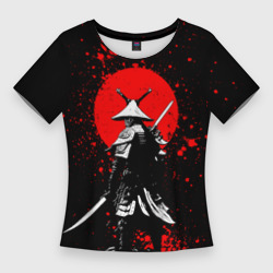 Женская футболка 3D Slim Призрак Цусимы - самурай