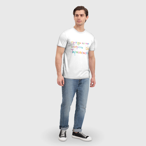 Мужская футболка 3D Пойдем смотреть Тарковского?, цвет 3D печать - фото 5