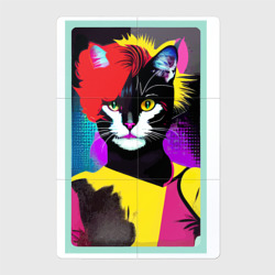 Магнитный плакат 2Х3 Lady cat - pop art - neural network