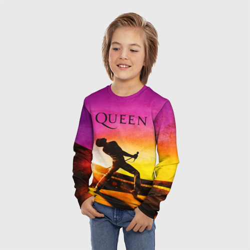 Детский лонгслив 3D Queen Фредди Меркьюри, цвет 3D печать - фото 3