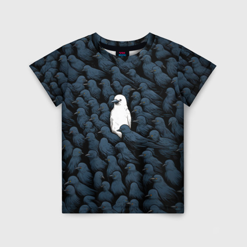Детская футболка 3D с принтом White crow, вид спереди #2