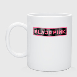 Кружка керамическая Логотип Black Pink и силуэты участниц