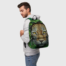 Рюкзак 3D Леопард в джунглях выглядывает из кустов - фото 2