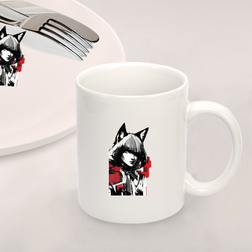 Набор: тарелка + кружка Werewolf - neural network - pop art - фото 2