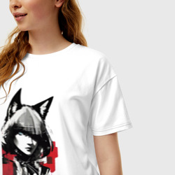 Женская футболка хлопок Oversize Werewolf - neural network - pop art - фото 2