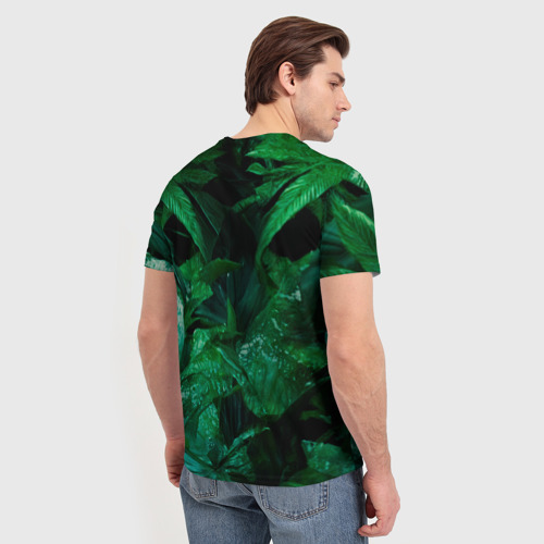 Мужская футболка 3D с принтом Лев в джунглях, вид сзади #2