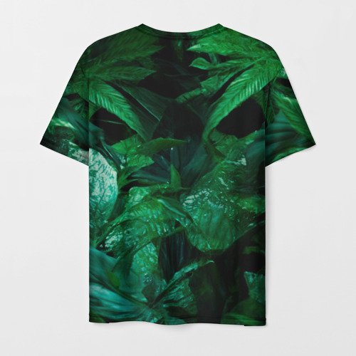 Мужская футболка 3D с принтом Лев в джунглях, вид сзади #1