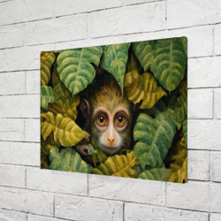 Холст прямоугольный Маленькая обезьянка  в листьях - фото 2