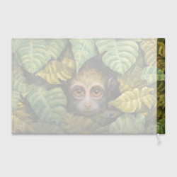 Флаг 3D Маленькая обезьянка  в листьях - фото 2