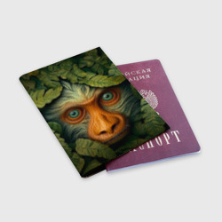 Обложка для паспорта матовая кожа Обезьяна  в   джунглях - фото 2