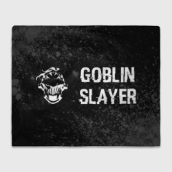 Плед 3D Goblin Slayer glitch на темном фоне: надпись и символ