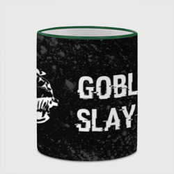 Кружка с полной запечаткой Goblin Slayer glitch на темном фоне: надпись и символ - фото 2