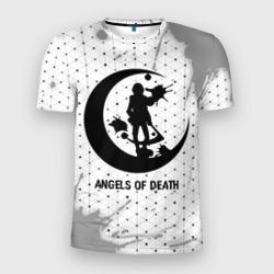 Мужская футболка 3D Slim Angels of Death glitch на светлом фоне