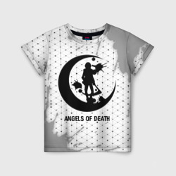 Детская футболка 3D Angels of Death glitch на светлом фоне