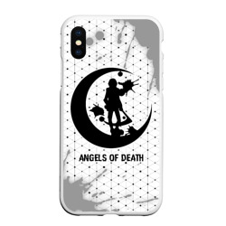 Чехол для iPhone XS Max матовый Angels of Death glitch на светлом фоне