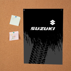 Постер Suzuki Speed на темном фоне со следами шин: символ сверху - фото 2