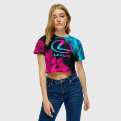 Женская футболка Crop-top 3D Lexus - neon gradient - фото 2