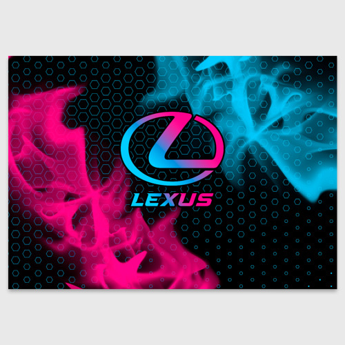 Поздравительная открытка Lexus - neon gradient, цвет белый