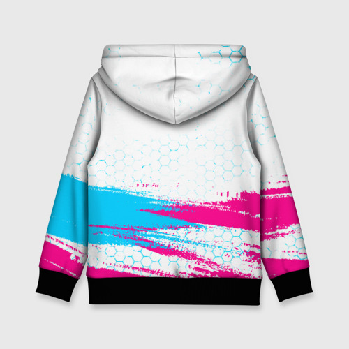 Детская толстовка 3D Mitsubishi neon gradient style: символ сверху, цвет черный - фото 2