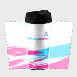 Термокружка-непроливайка Mitsubishi neon gradient style: символ сверху - фото 2
