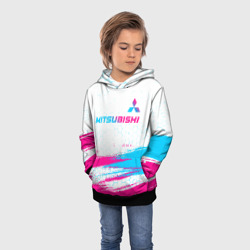 Детская толстовка 3D Mitsubishi neon gradient style: символ сверху - фото 2