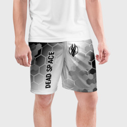 Мужские шорты спортивные Dead Space glitch на светлом фоне: надпись, символ - фото 2