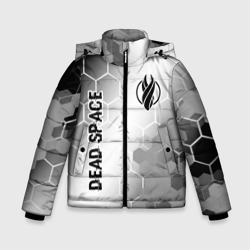 Зимняя куртка для мальчиков 3D Dead Space glitch на светлом фоне: надпись, символ