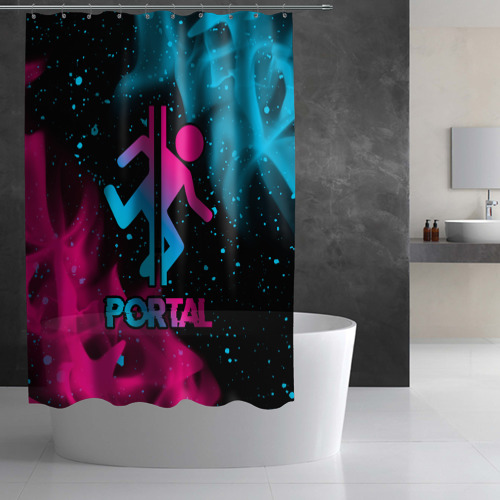 Штора 3D для ванной Portal - neon gradient - фото 2