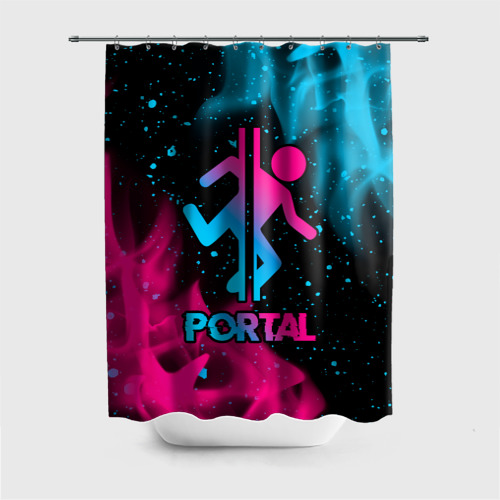 Штора 3D для ванной Portal - neon gradient