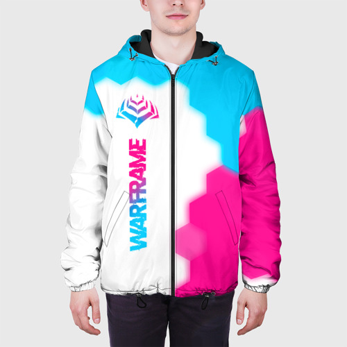 Мужская куртка 3D Warframe neon gradient style: по-вертикали, цвет 3D печать - фото 4