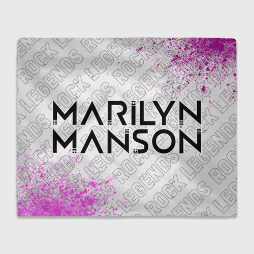 Плед с принтом Marilyn Manson rock Legends: надпись и символ, вид спереди №1