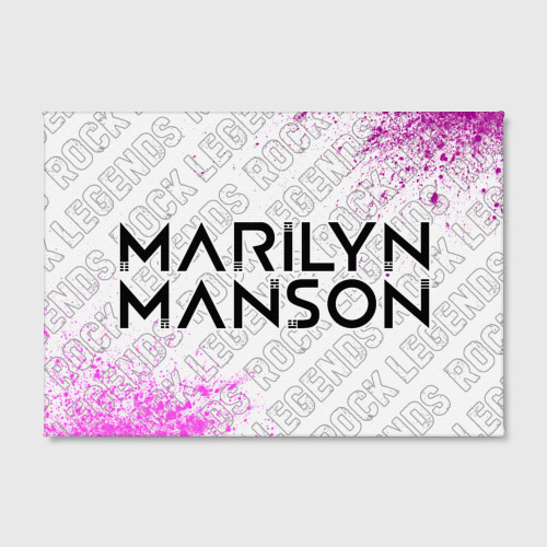 Холст прямоугольный Marilyn Manson rock Legends: надпись и символ, цвет 3D печать - фото 2