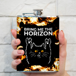 Фляга Bring Me the Horizon рок кот и огонь - фото 2