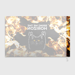 Флаг 3D Bring Me the Horizon рок кот и огонь - фото 2