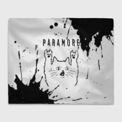 Плед 3D Paramore рок кот на светлом фоне