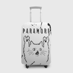 Чехол для чемодана 3D Paramore рок кот на светлом фоне