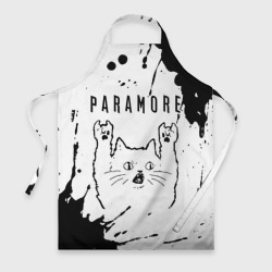 Фартук 3D Paramore рок кот на светлом фоне