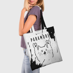 Шоппер 3D Paramore рок кот на светлом фоне - фото 2