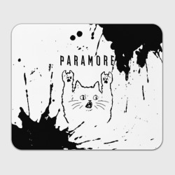 Прямоугольный коврик для мышки Paramore рок кот на светлом фоне