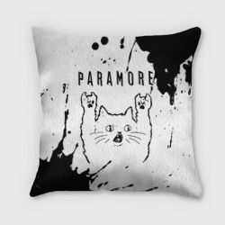 Подушка 3D Paramore рок кот на светлом фоне