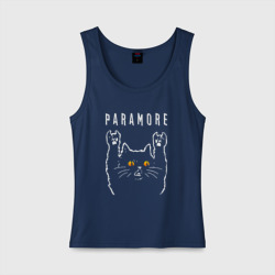 Женская майка хлопок Paramore rock cat