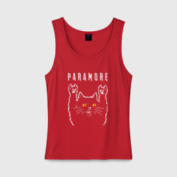 Женская майка хлопок Paramore rock cat