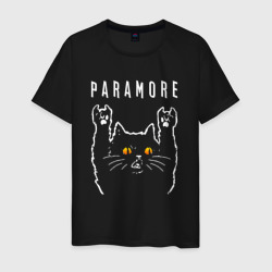 Мужская футболка хлопок Paramore rock cat